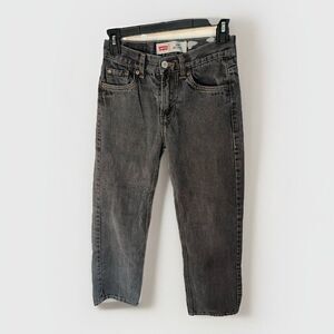 Kids Levis 550 Jeans Black Demin Red Tab Tag Relaxed fit Size‎ 25X27 14 slim